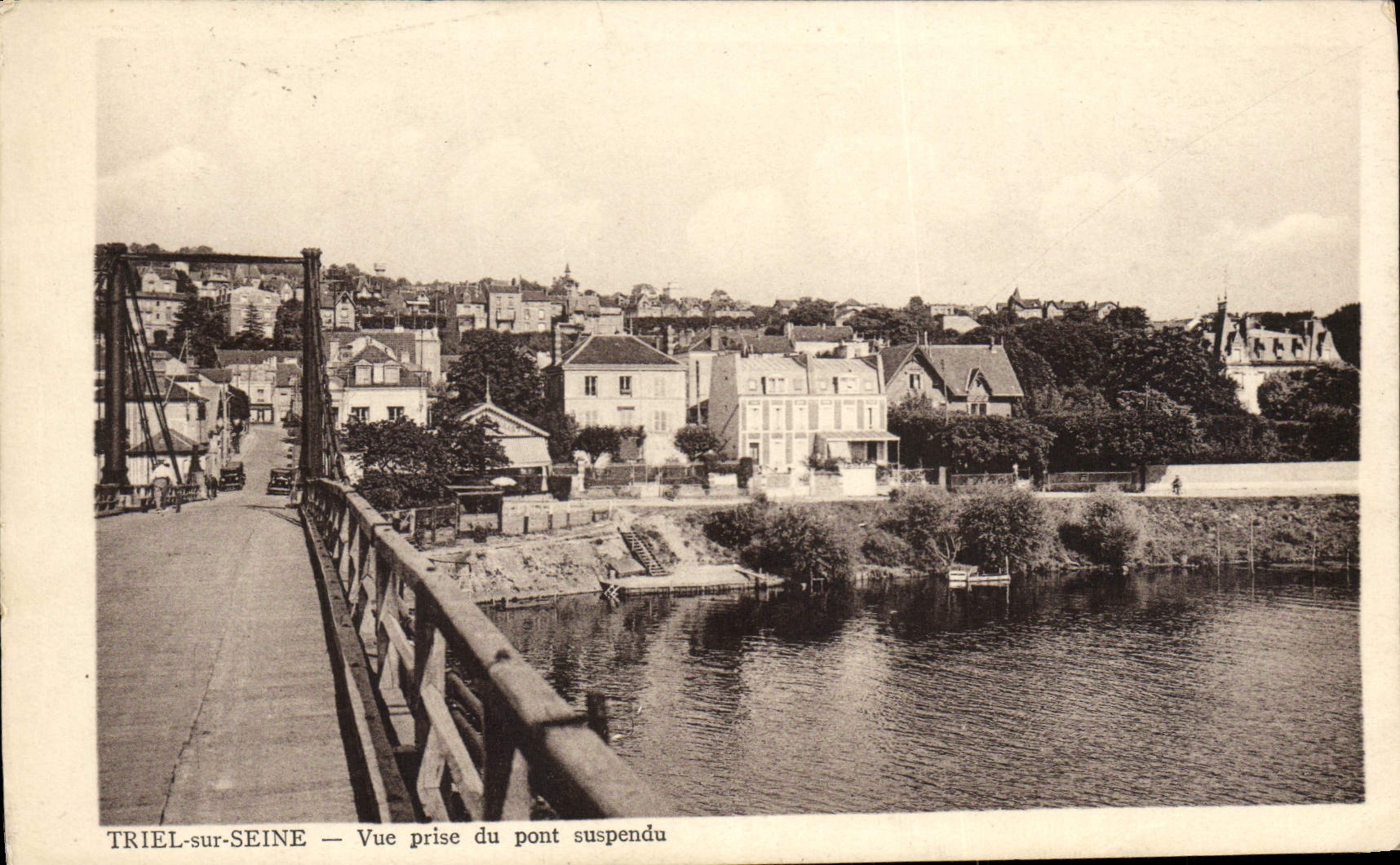 CPA Triel Sur Seine Vue Prise du Pont Suspendu