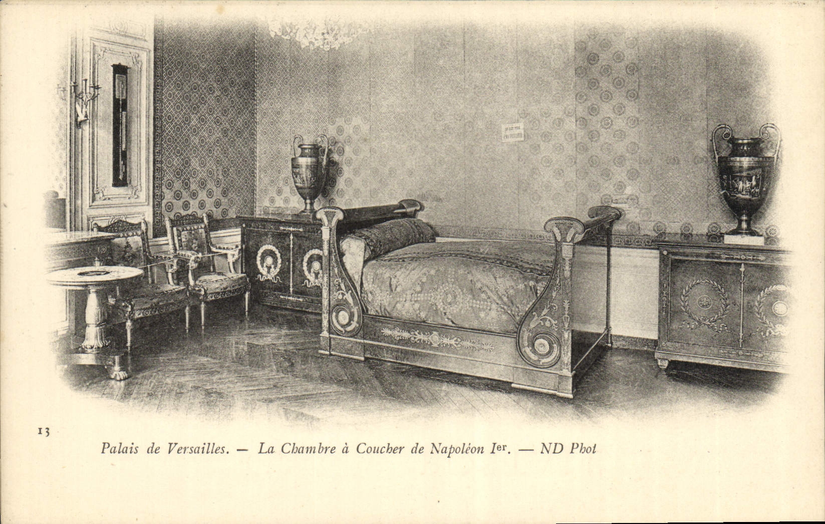 VINTAGE POSTCARD Versailles Chambre has Coucher of Napoleon 1st
