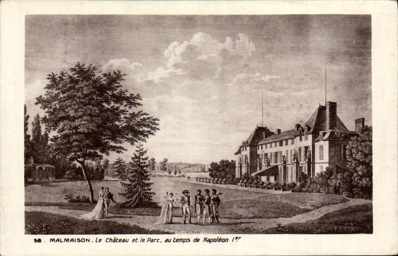 CPA Malmaison Le Chateau et le Parc au Temps de Napoleon 1er