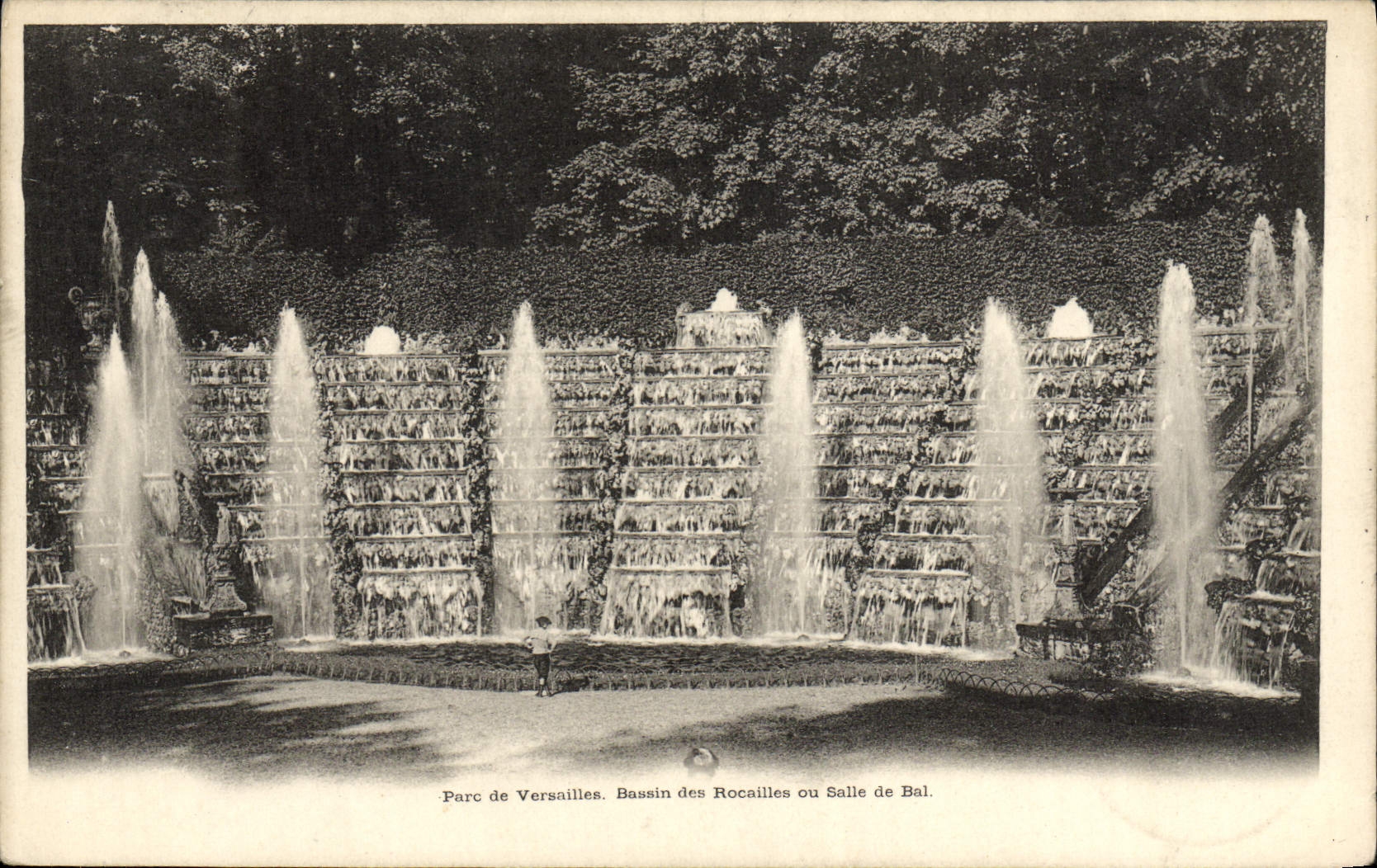 VINTAGE POSTCARD Versailles Park Basin of Rubbles or ballroom