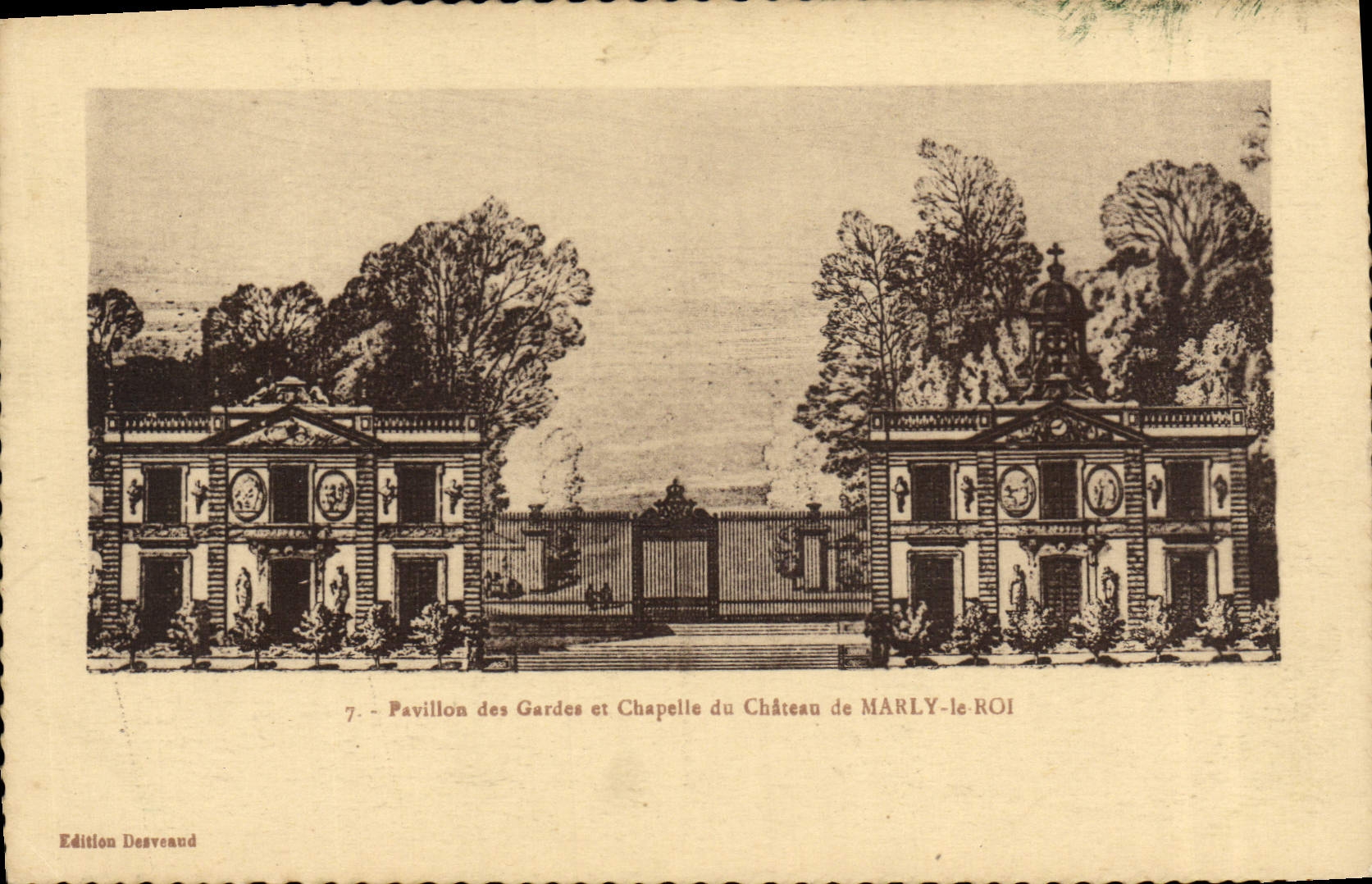 CPA Pavillon de gardes et chapelle du chateau de Marly le Roi