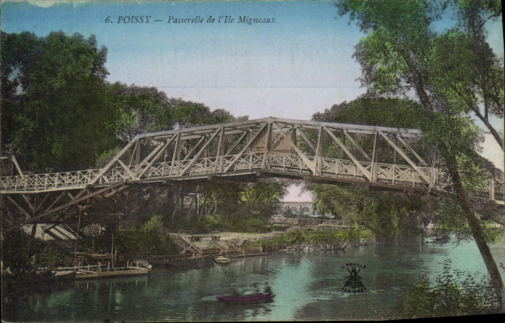 CPA Poissy Passerelle de l'IIe Migneiaux