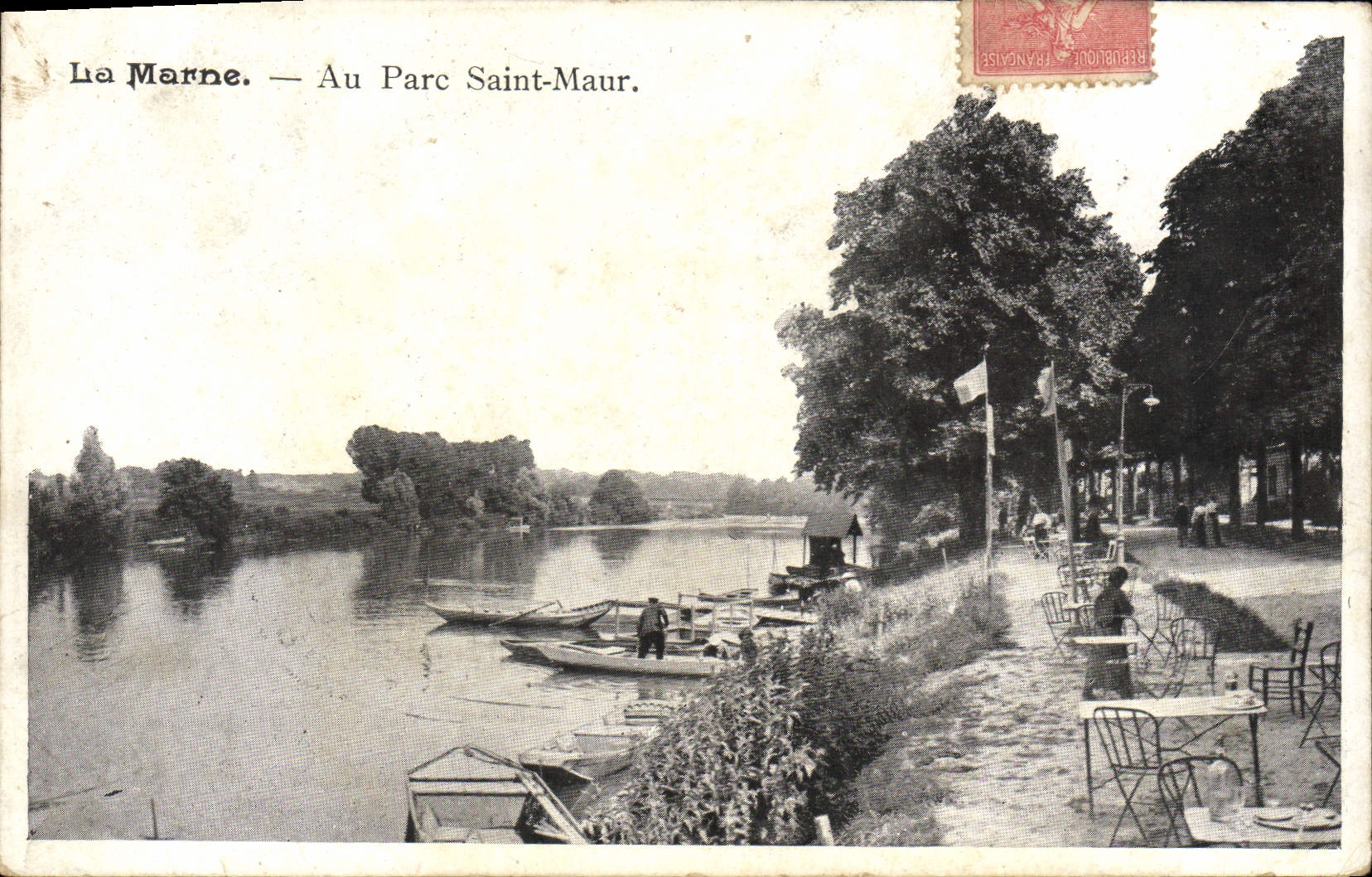 VINTAGE POSTCARD the Marne With the Holy Park Maur