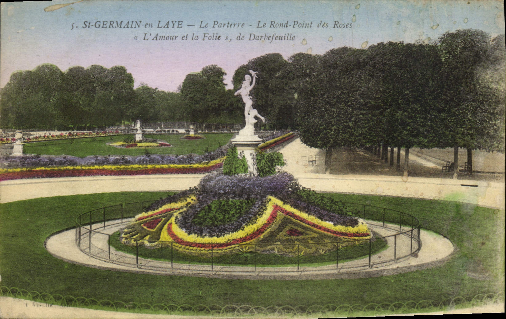St alemán de la POSTAL de la VENDIMIA en el martillo de Bush el piso que el redondo no de los colores de rosa ama y la locura de Darbefeuille