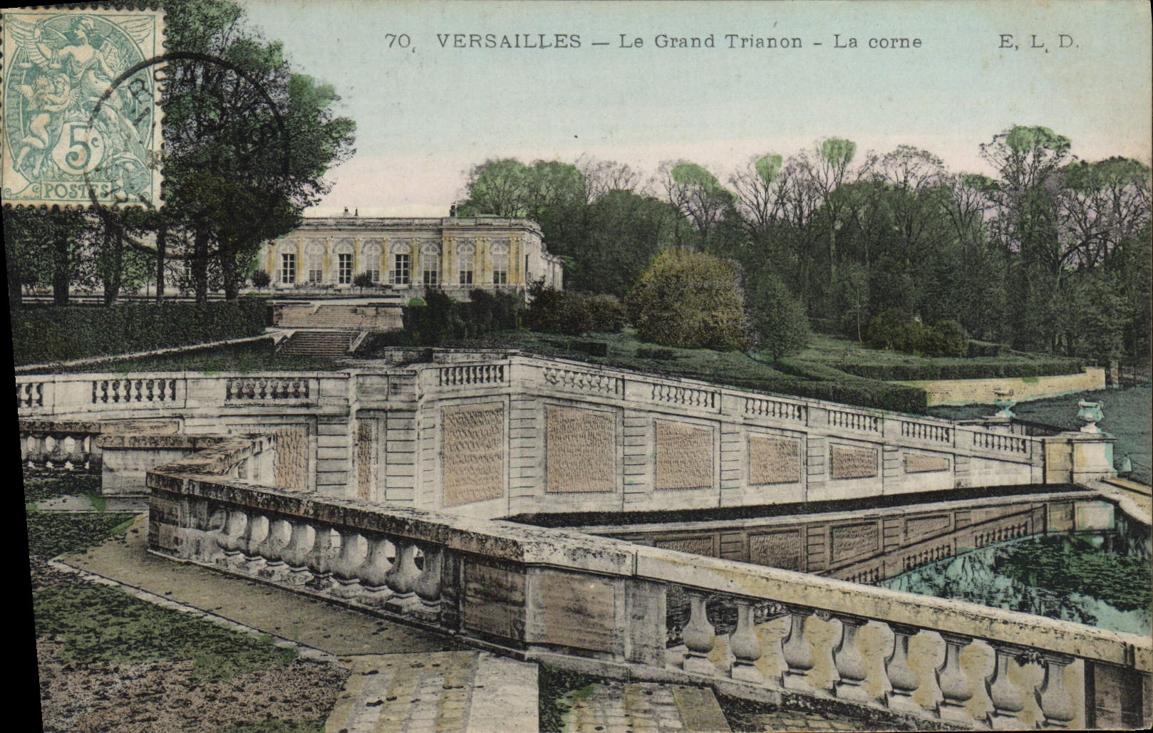 VINTAGE POSTCARD Versailles Large Trianon the Horn
