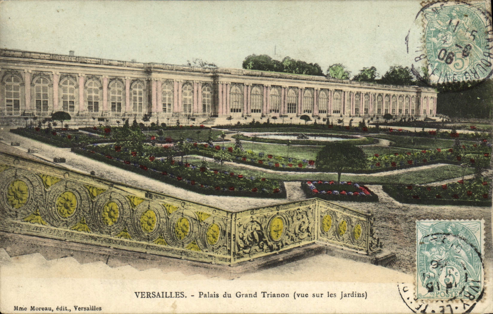 VINTAGE POSTCARD Versailles Palate of Large Trianon Seen on the gardens