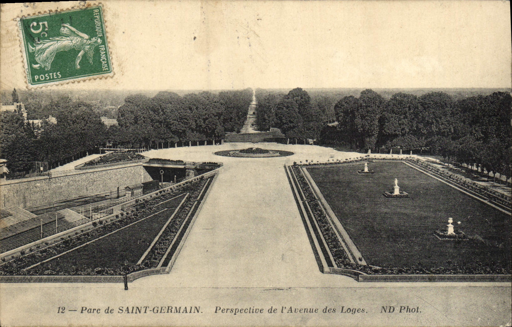CPA Parc de Saint Germain Perspective de L'Avenue des Loges