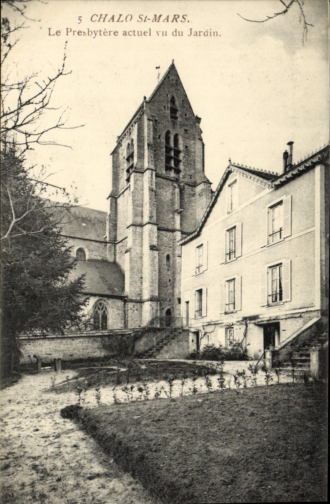 VINTAGE POSTCARD Chalo St Mars the Current Presbytery seen of the Garden