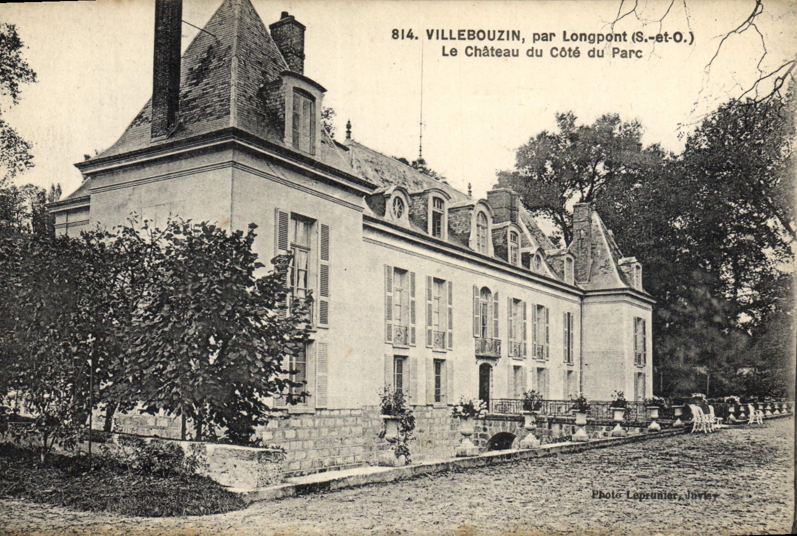 POSTAL Villebouzin de la VENDIMIA de Longpont el castillo de la dimensión del parque