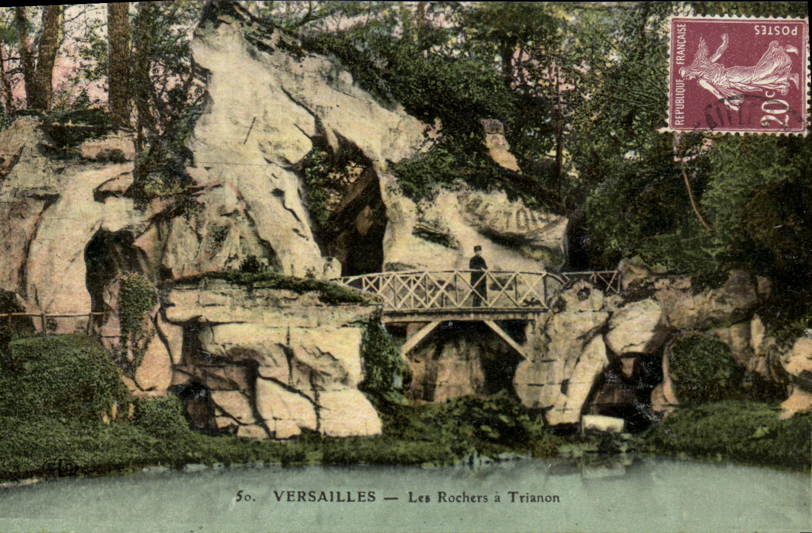 VINTAGE POSTCARD Versailles the Rocks has Trianon