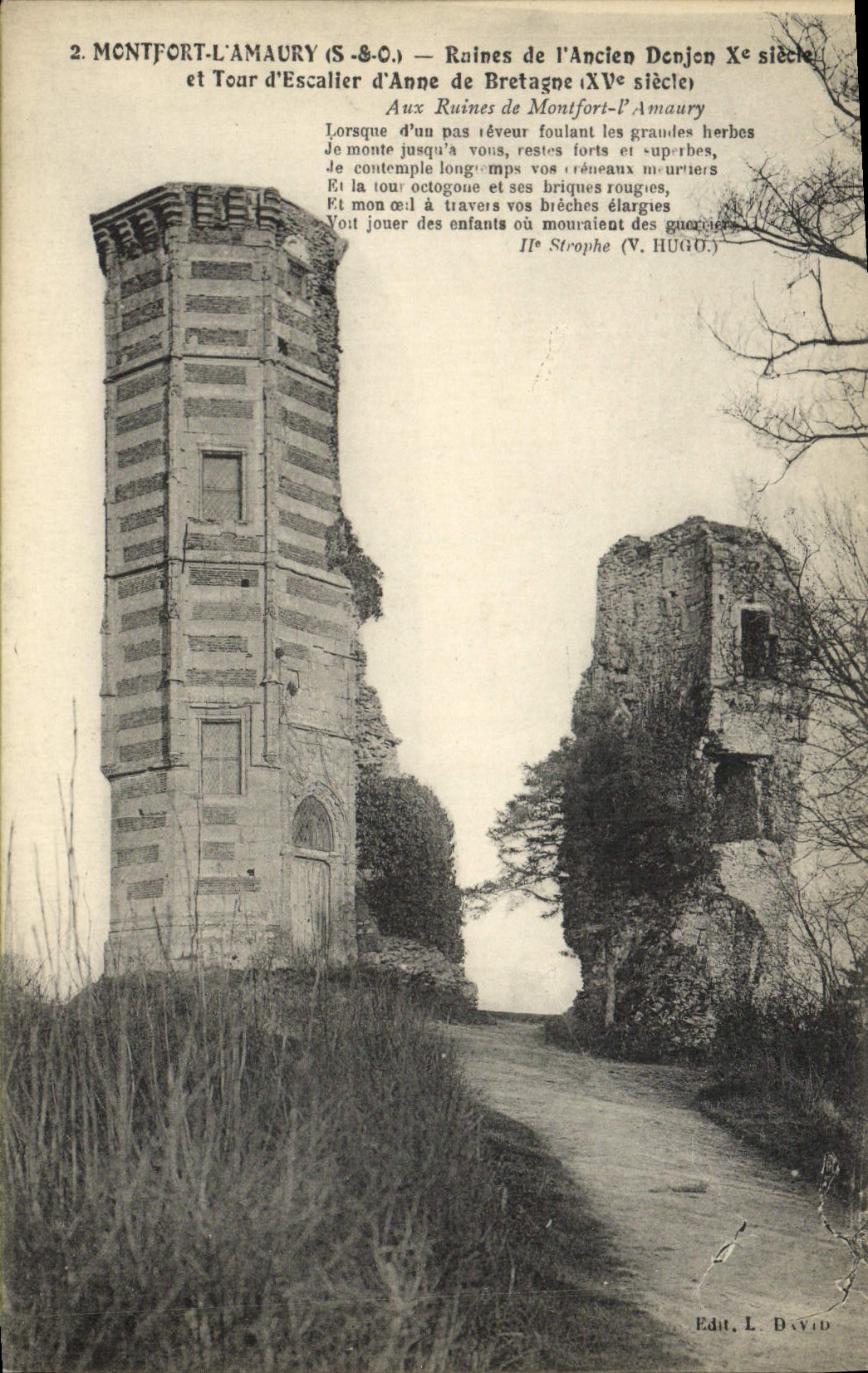 CPA Montfort L'Amaury Ruines de l'Ancien Donjon et tour d'escalier d'Anne de Bretagne