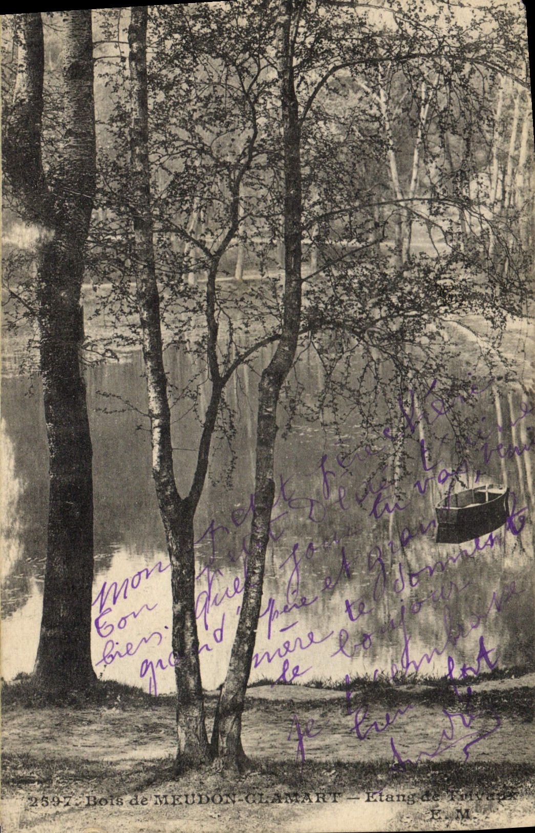 VINTAGE POSTCARD Wood of Meudon Clamart Pond of Trivaux