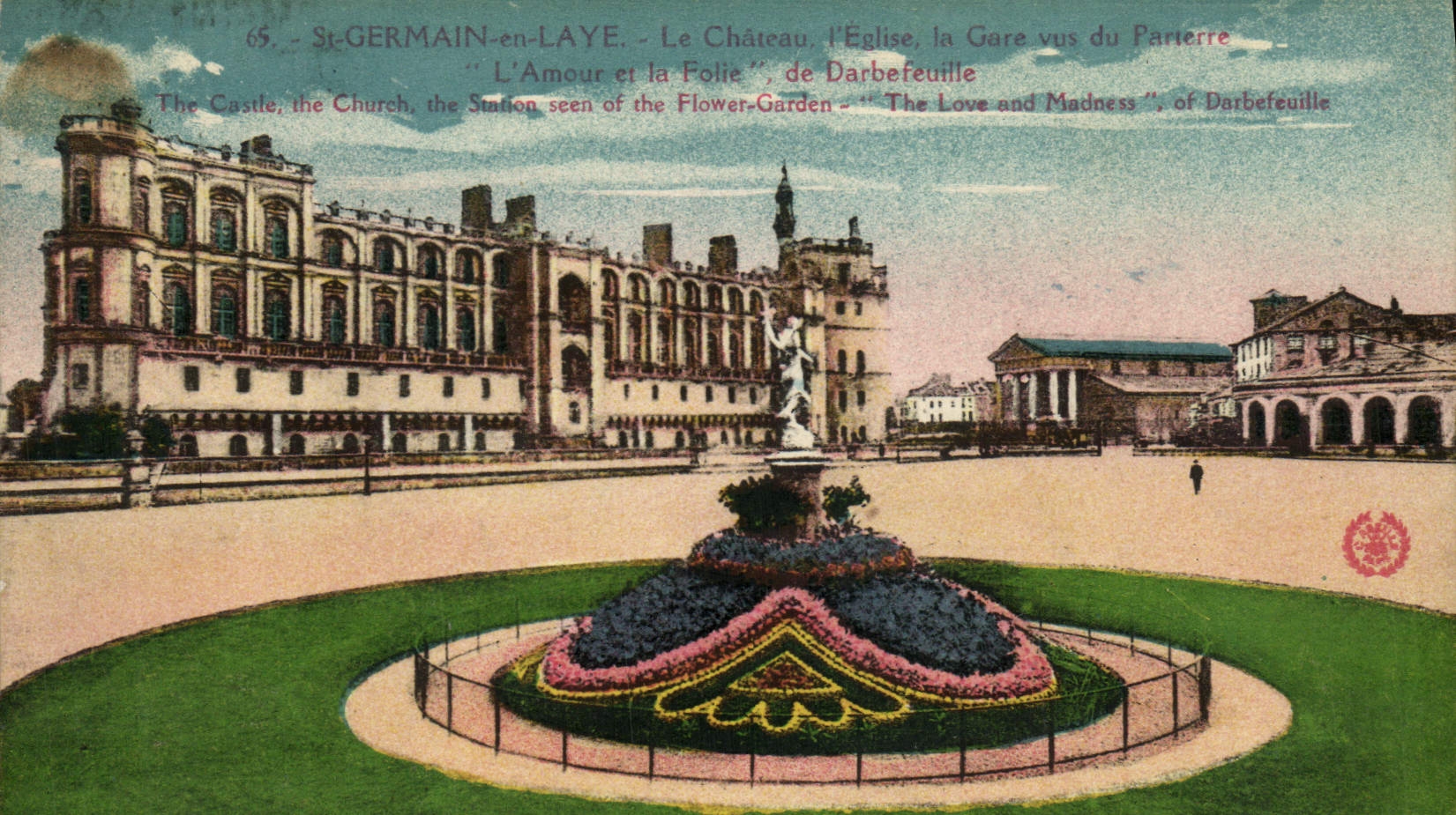 VINTAGE POSTCARD German St in Bush hammer the Castle the church Train station seen of the floor love and the Darbefeuille madness