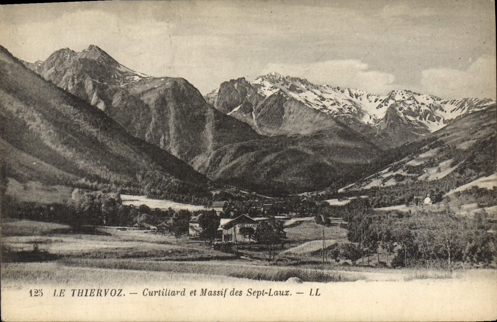 VINTAGE POSTCARD Thiervoz Curtillard and Massif of the Seven Laux