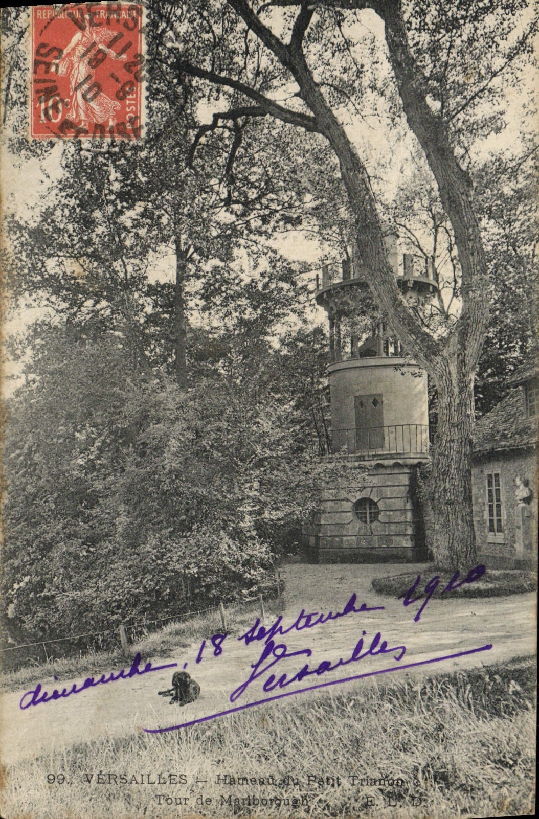VINTAGE POSTCARD Versailles Hamlet of small Trianon Turn of Marlborough