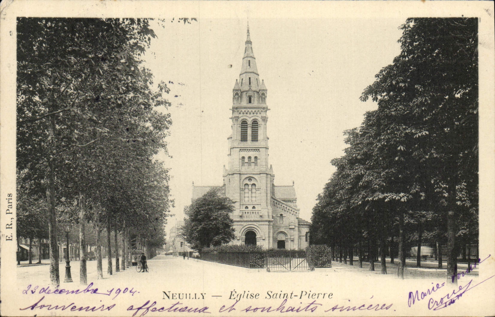 VINTAGE POSTCARD Neuilly Church Saint Pierre