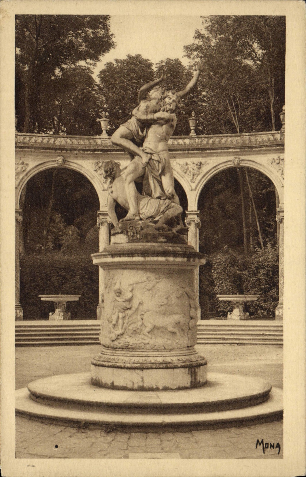 VINTAGE POSTCARD Small Tabileaux of Versailles Thicket of the colonnade Removal of Proserpine