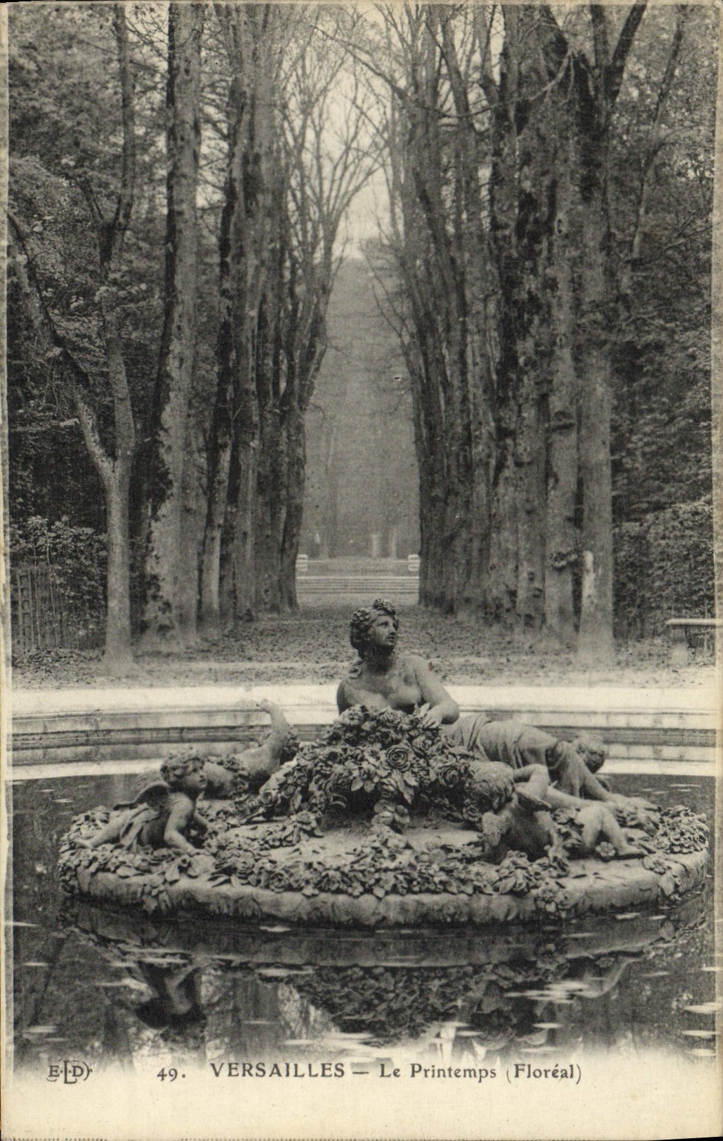 VINTAGE POSTCARD Versailles Spring