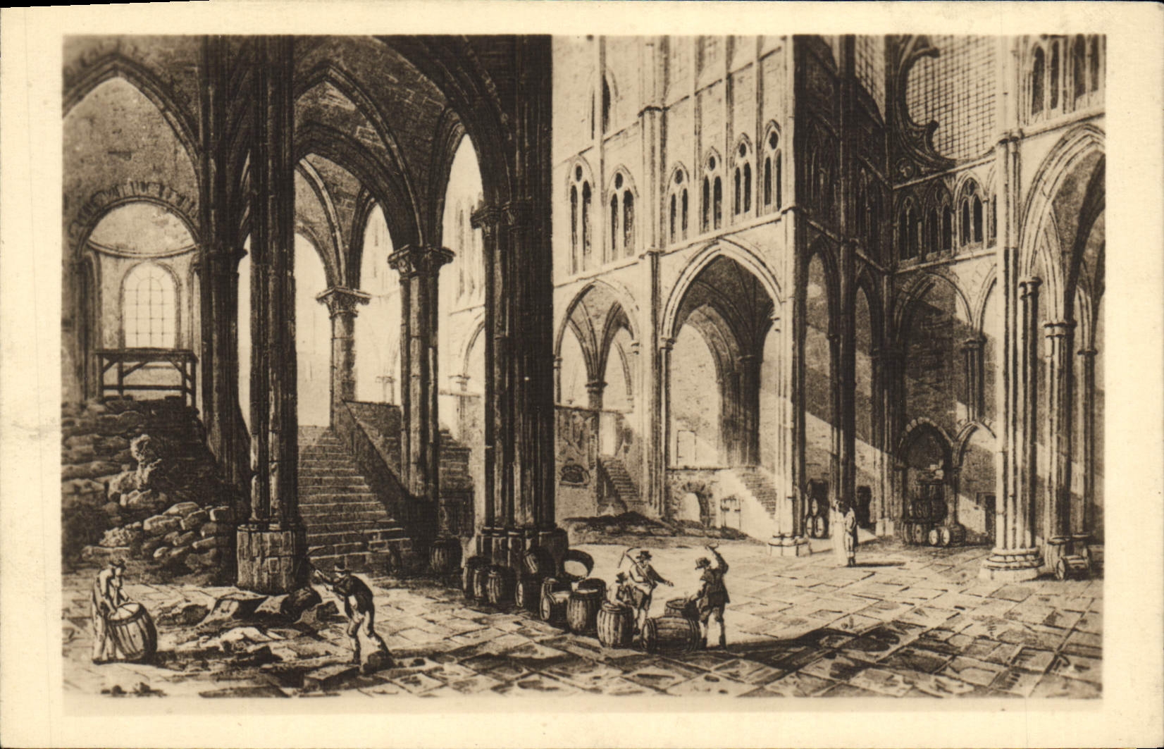 VINTAGE POSTCARD Abbey church of Denis Saint Seen interior