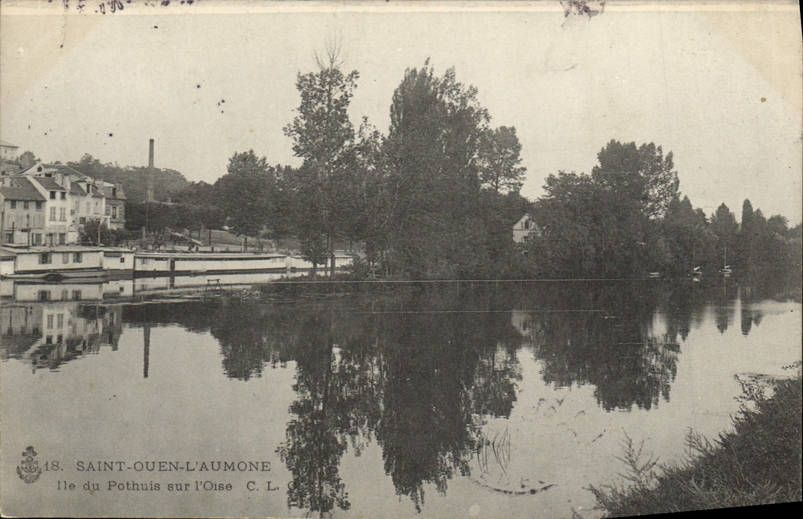 VINTAGE POSTCARD Holy Ouen Alms Island of Pothuis on Oise