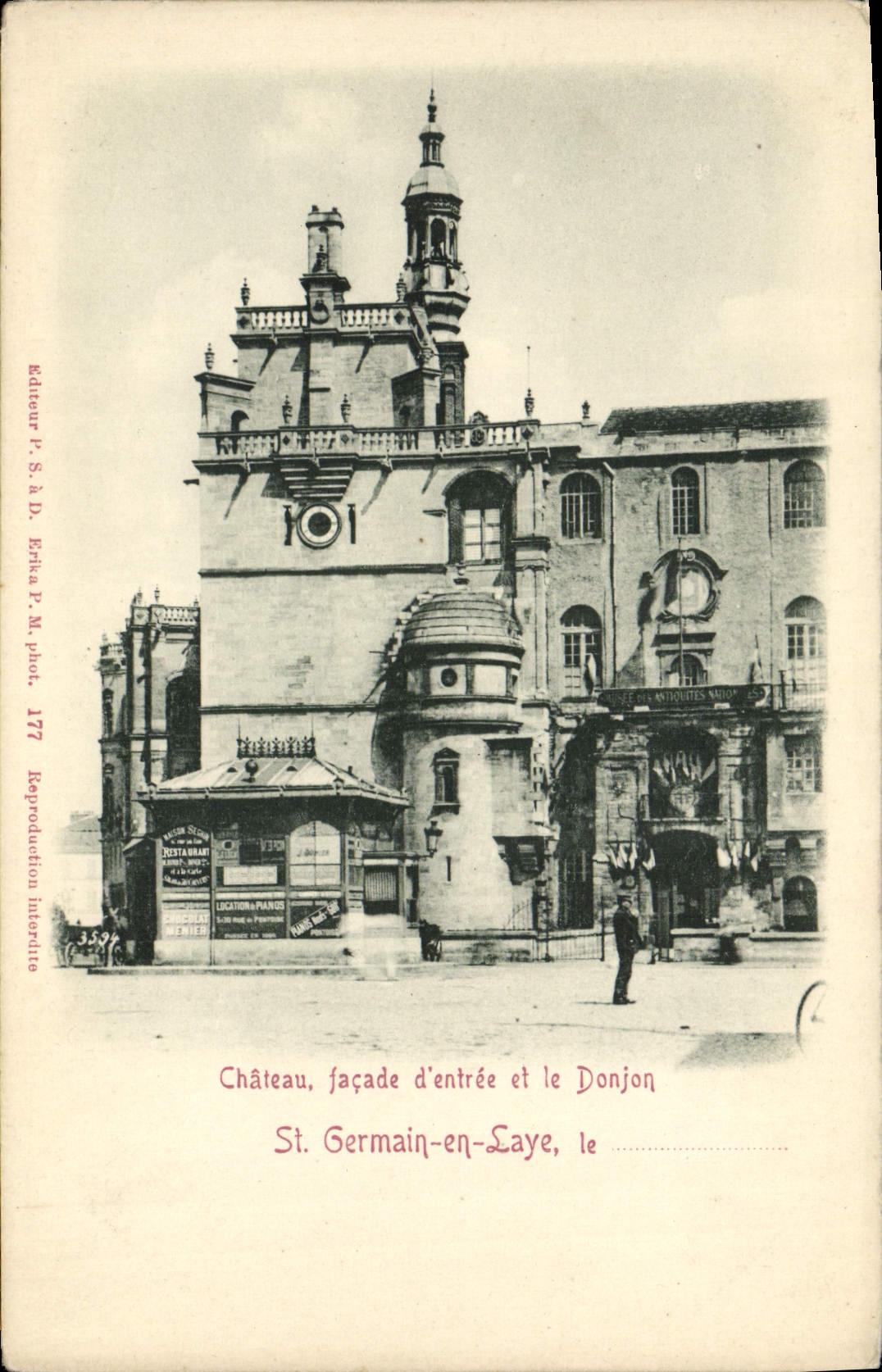 VINTAGE POSTCARD Castle frontage of entry and the Keep German St in Bush hammer