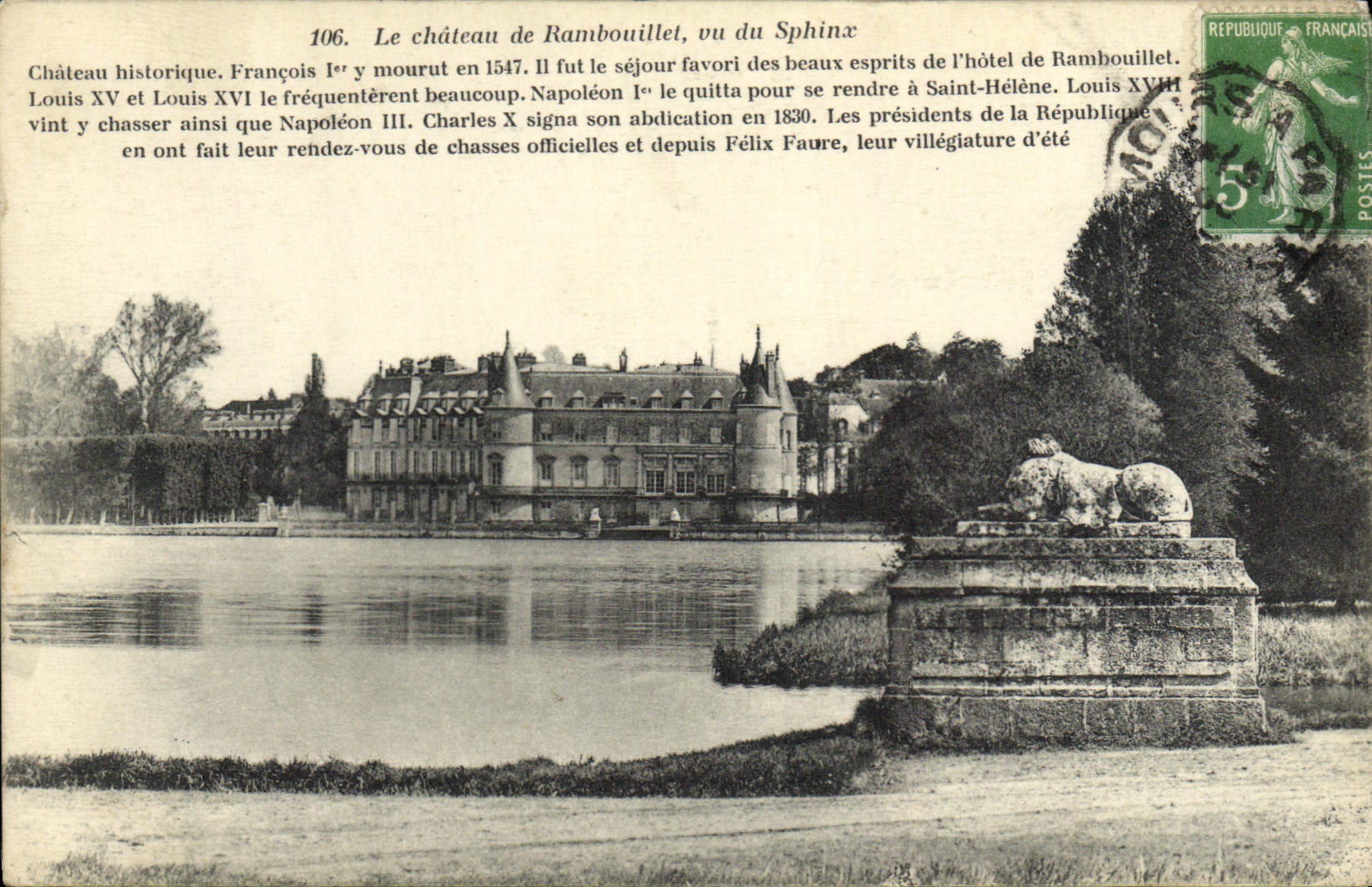 CPA Le Chateau Rambouillet vu du Sphinx