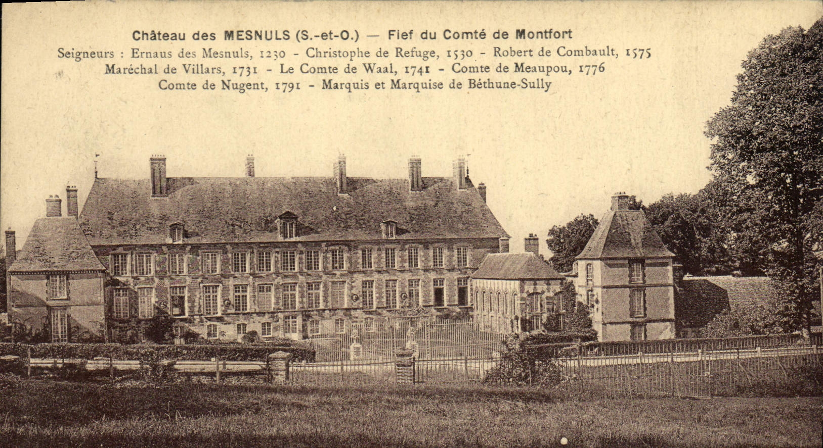 VINTAGE POSTCARD Castle of Mesnuls Stronghold of the count de Montfort