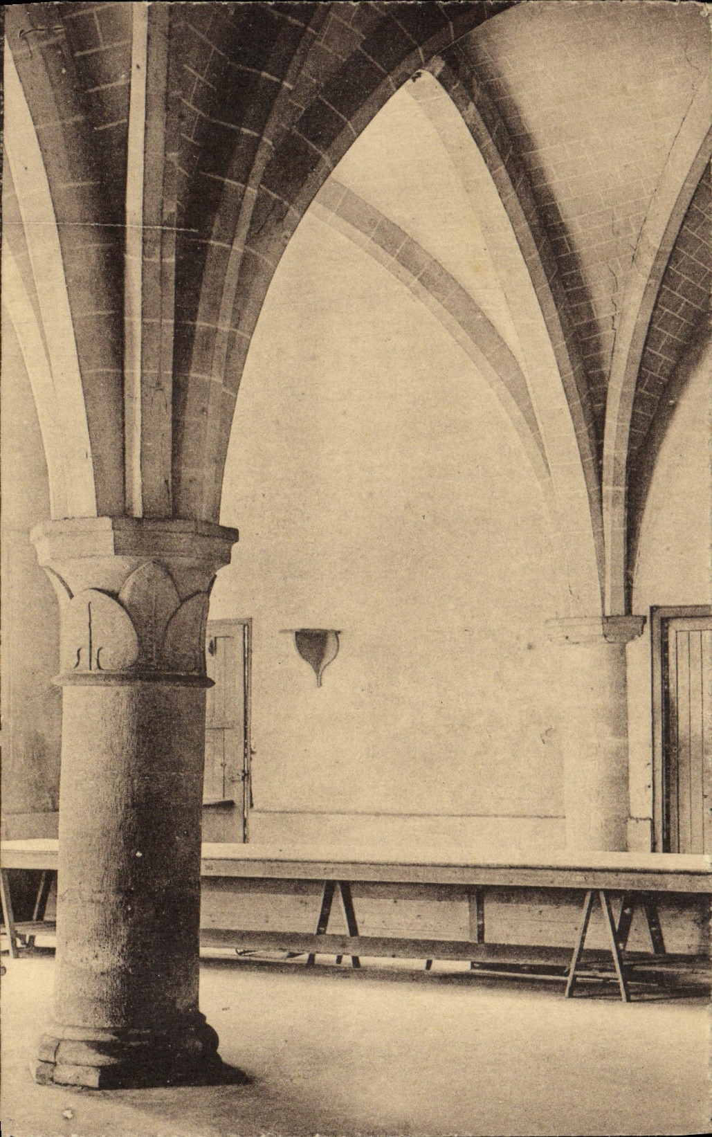 VINTAGE POSTCARD Abbey of Royaumont Asnieres On Oise Old kitchens