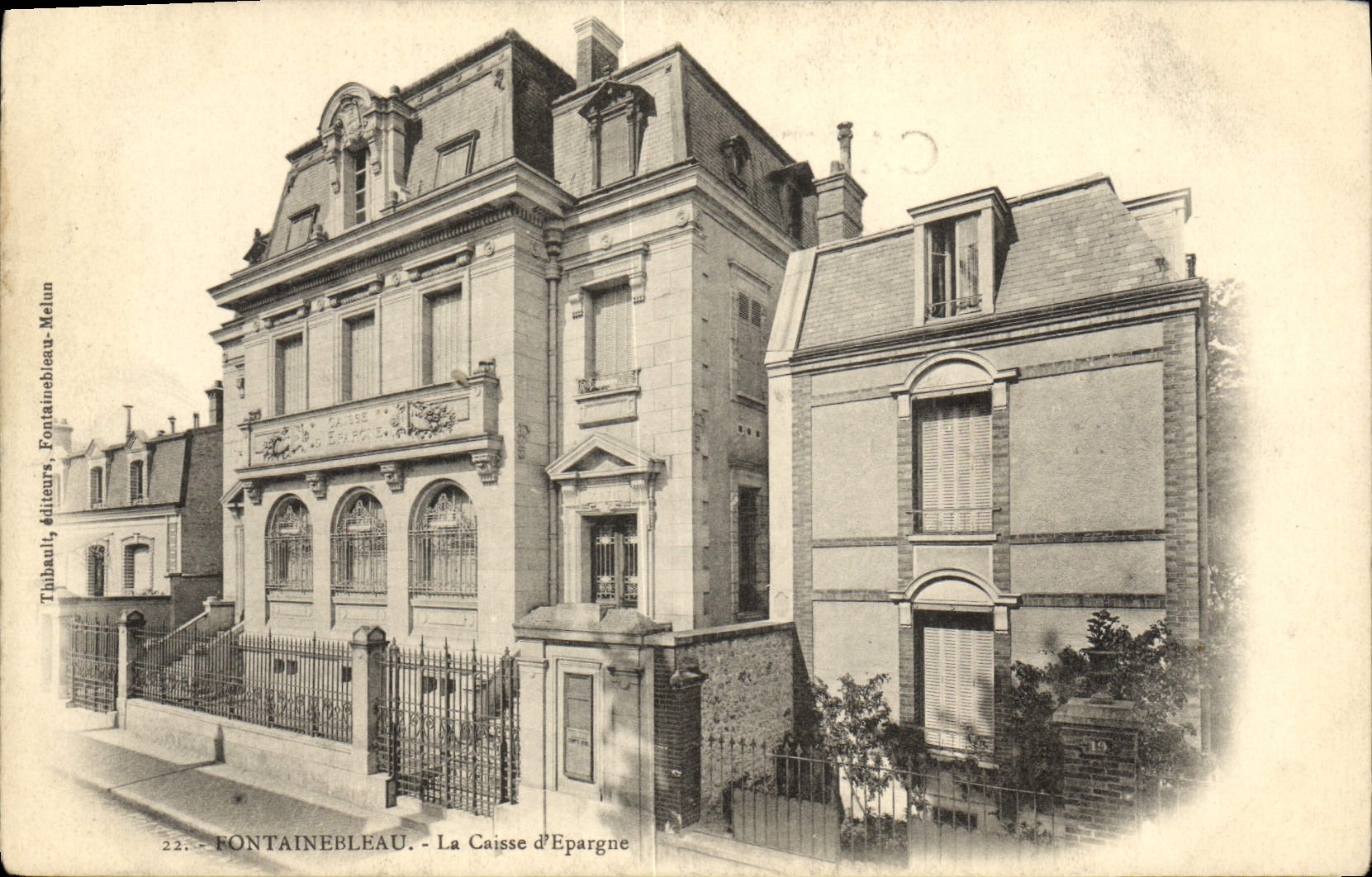 VINTAGE POSTCARD Fontainebleau the Savings bank