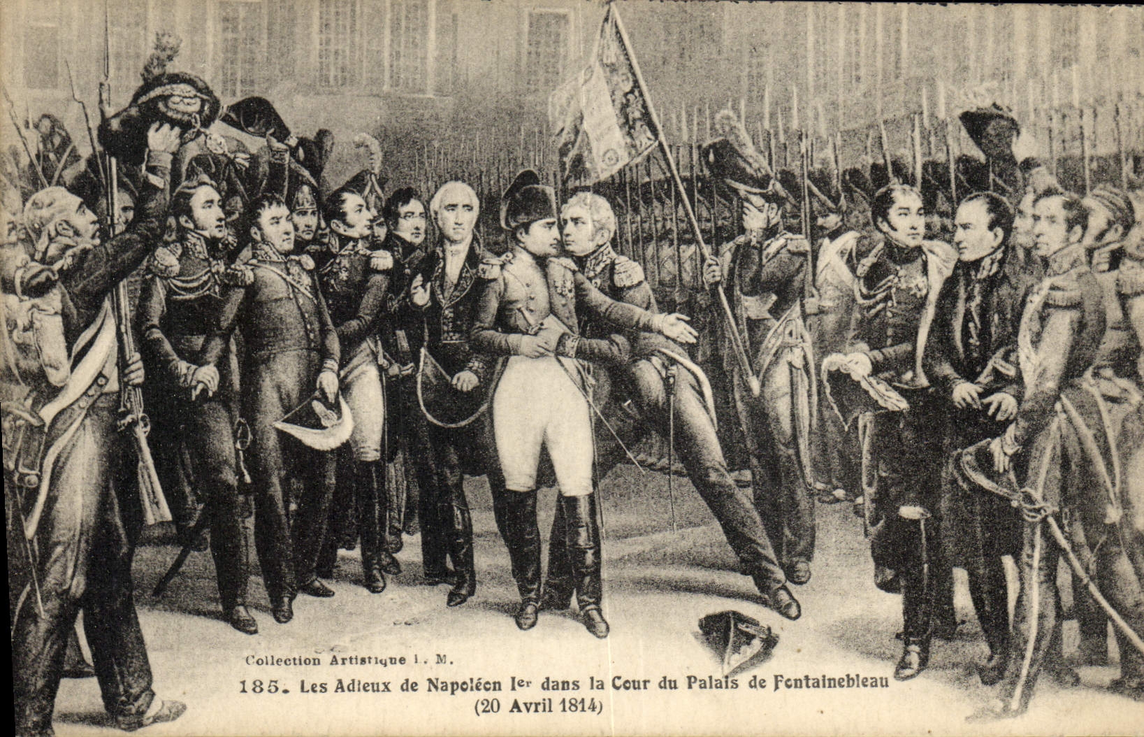 CPA Las Adieux De Napoleon dans la cour du palais de Fontainebleau 20 avril 1814 