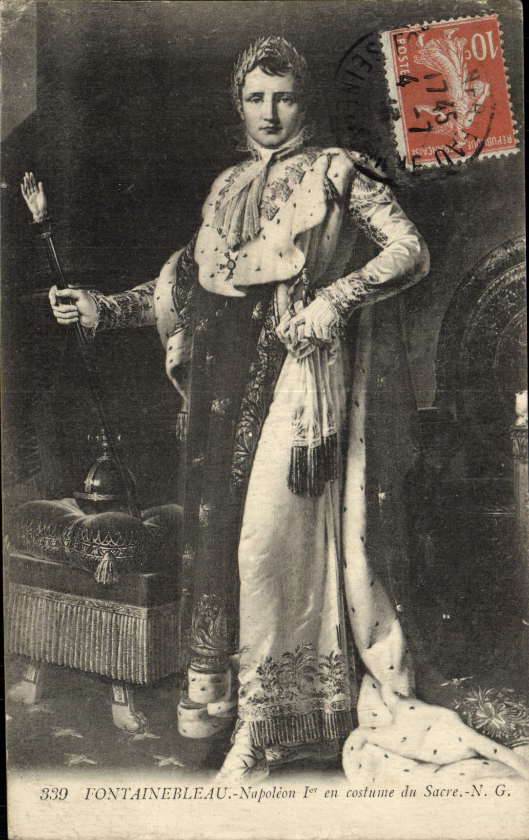 VINTAGE POSTCARD Fontainebleau Napoleon 1st in costume of sacring