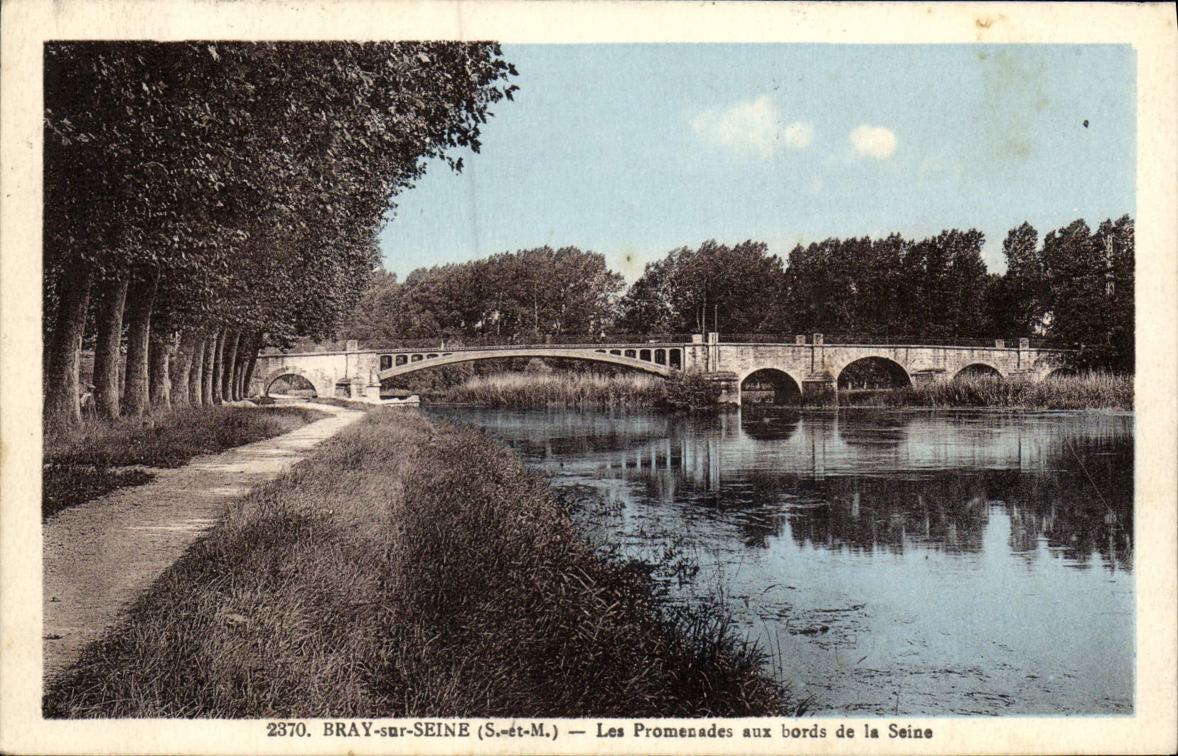 VINTAGE POSTCARD Bray On the Seine Walks At the Edges Of the Seine