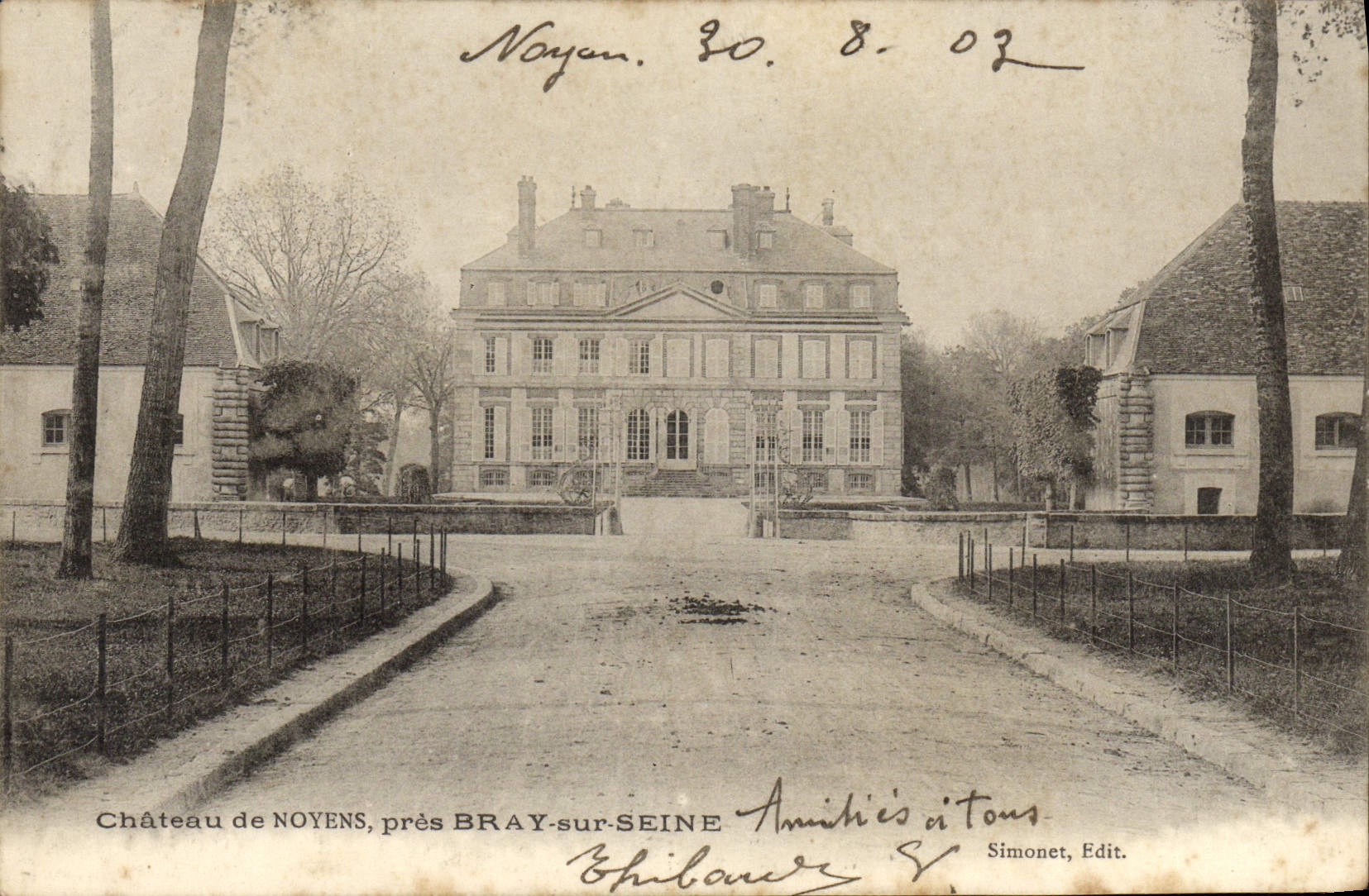 VINTAGE POSTCARD Castle De Noyens close Bray On the Seine