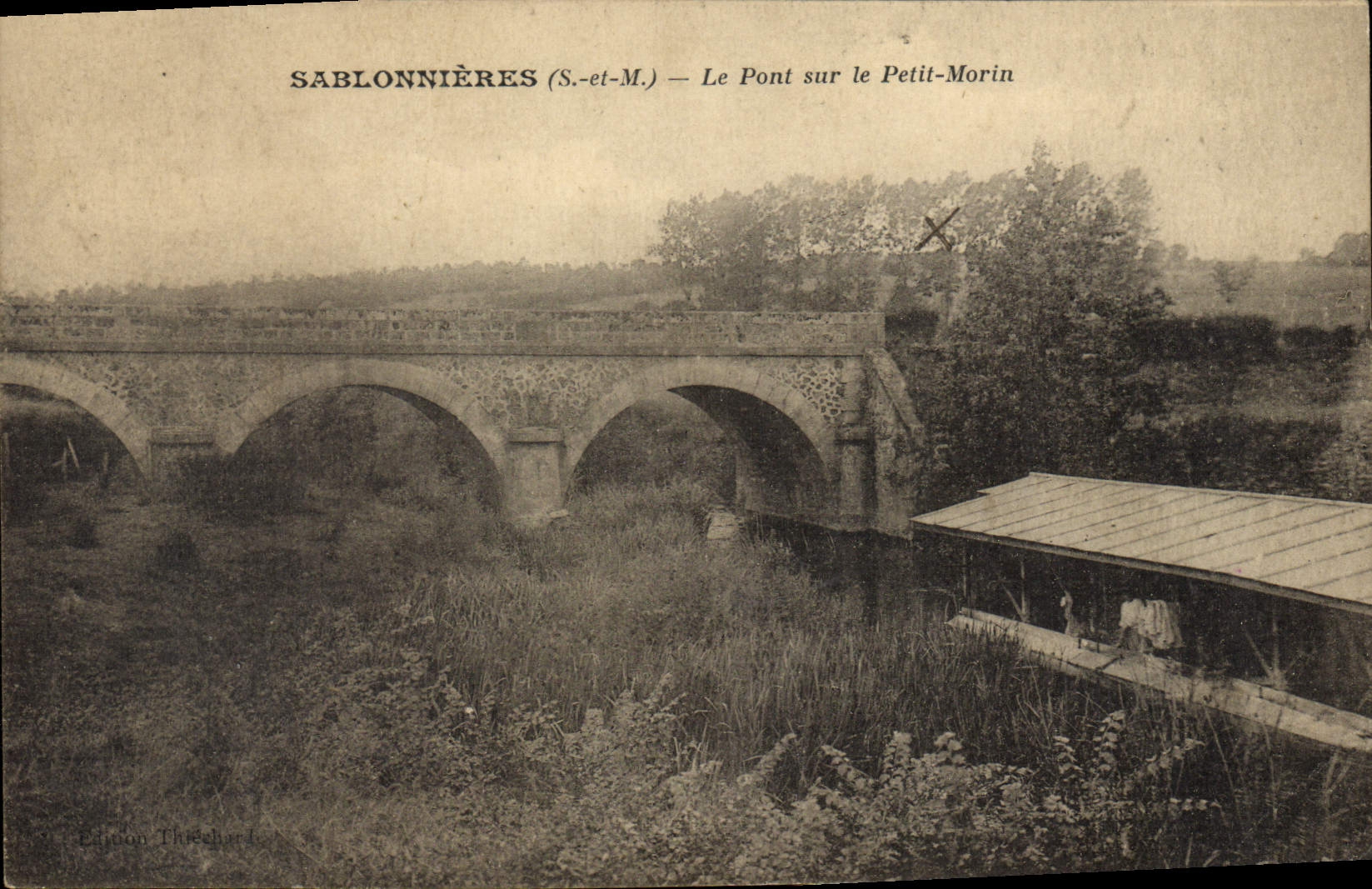 CPA Sablonnieres Le Pont Sur Le Petit Morin Lavoir 