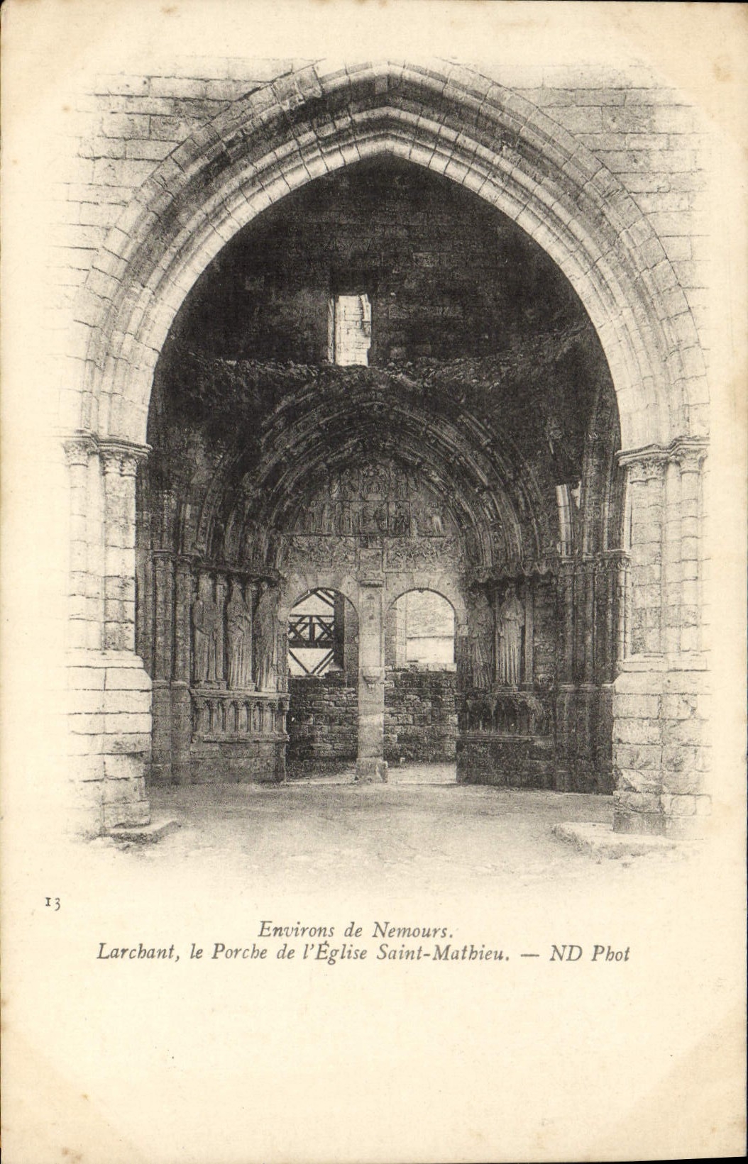 VINTAGE POSTCARD Surroundings De Nemours Larchant Church Holy Mathieu