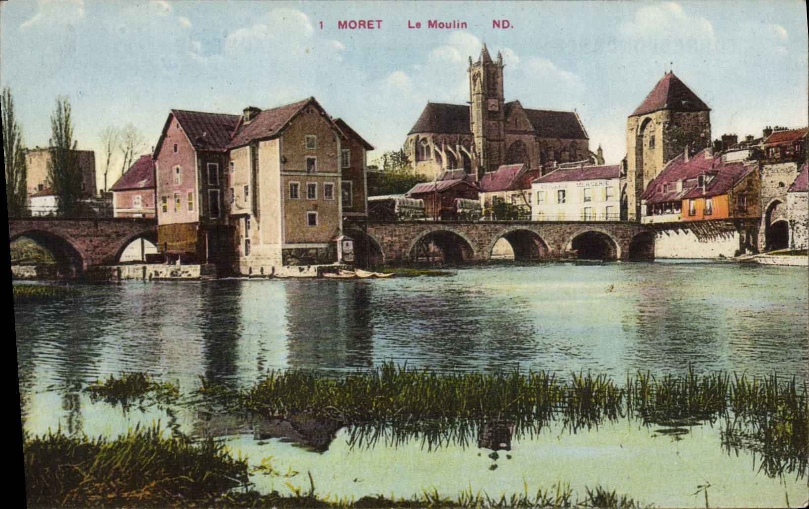 VINTAGE POSTCARD Moret the Mill