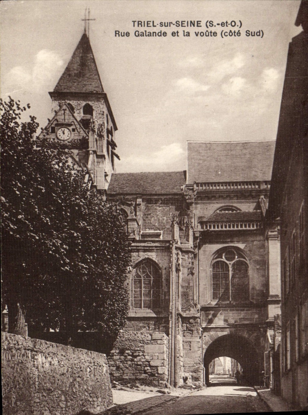 VINTAGE POSTCARD Triel on the Seine Street Galande And the Vault