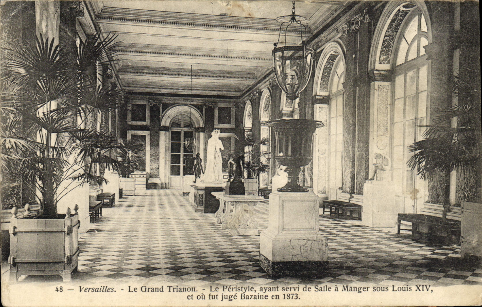 VINTAGE POSTCARD Versailles Large Trianon the Peristyle Having served as dining room under Louis XIV