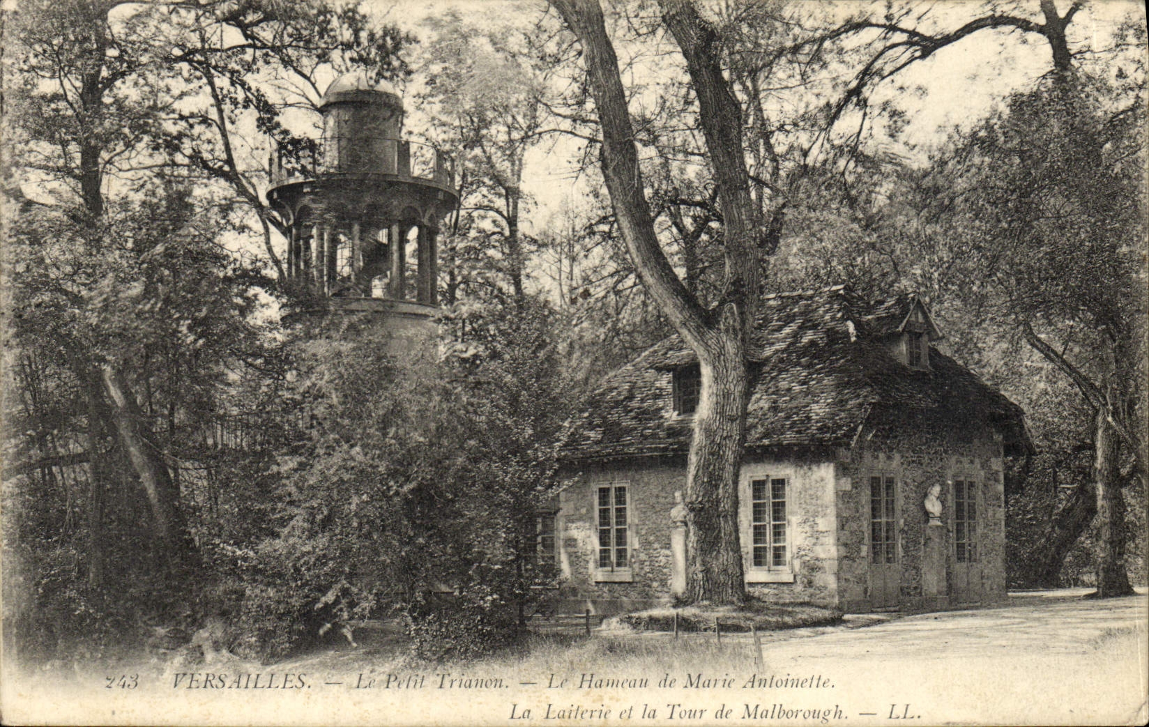 VINTAGE POSTCARD Versailles Small Trianon the Hamlet Of Marie Antoinette dairy and the tower of Malborough