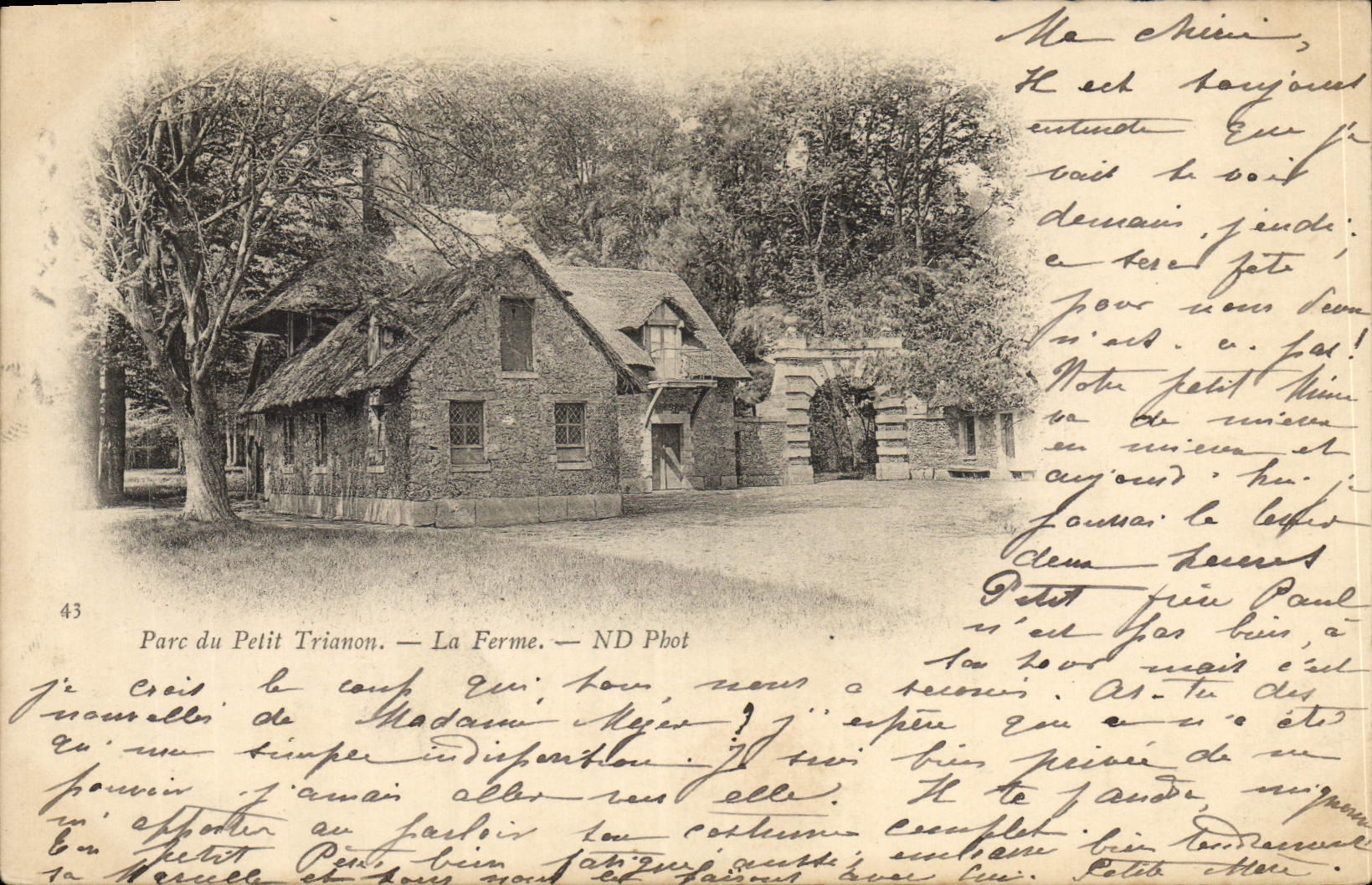 VINTAGE POSTCARD Park Of Small Trianon the farm