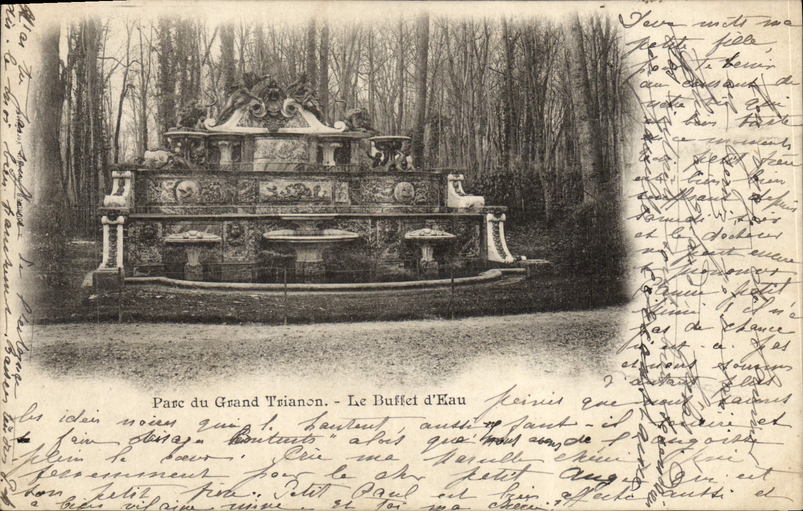 Parque de la POSTAL de la VENDIMIA de Trianon grande el aparador del agua