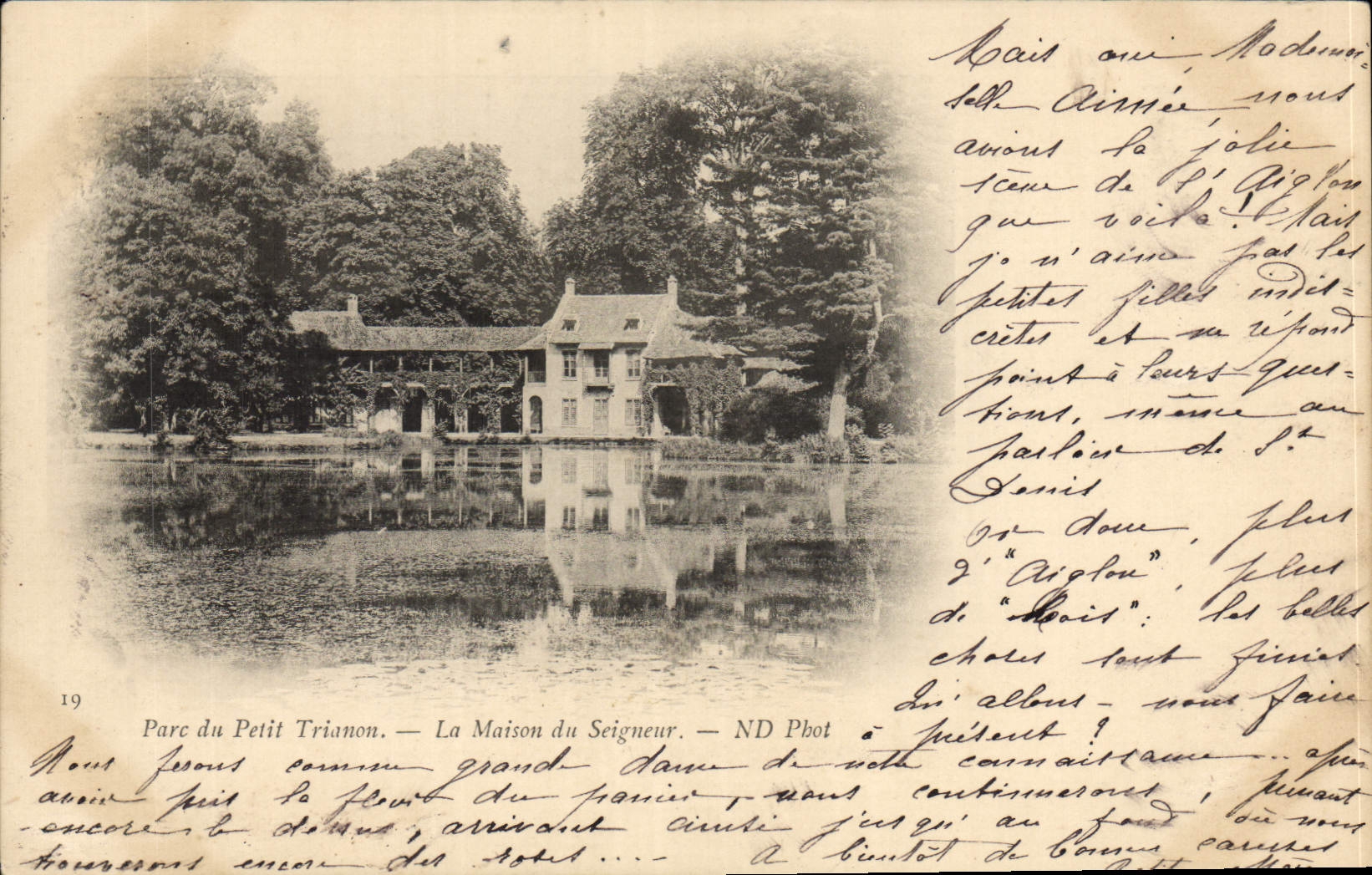 VINTAGE POSTCARD Park Of Large Trianon the House Of the Lord