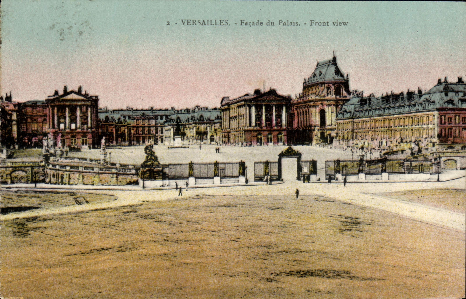 Ataque frontal de Versalles de la POSTAL de la VENDIMIA de la cara del paladar