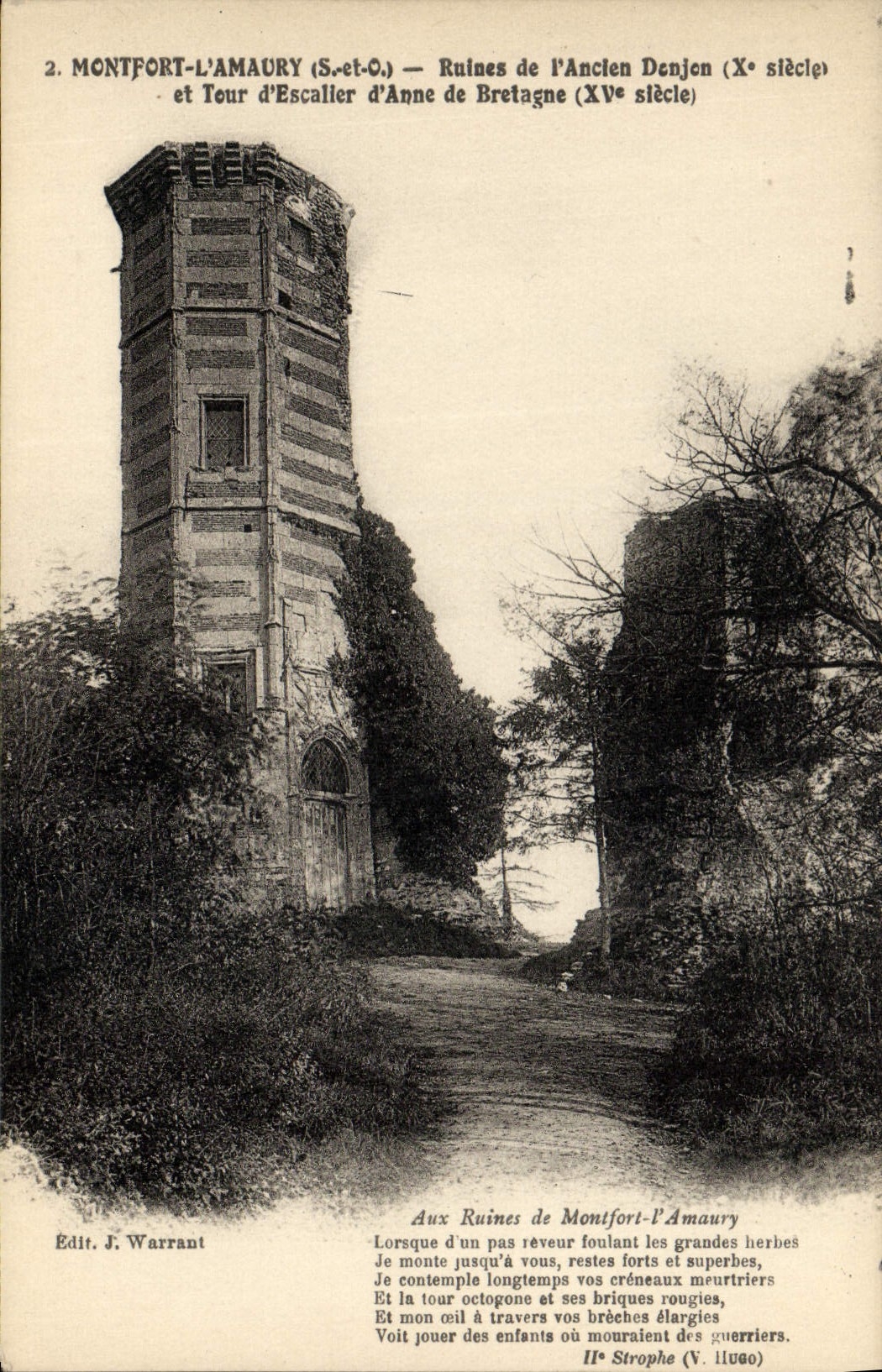 CPA Montfort L'Amaury Ruines De l'ancien donjon et tour d'escalier d'Anne de Bretagne