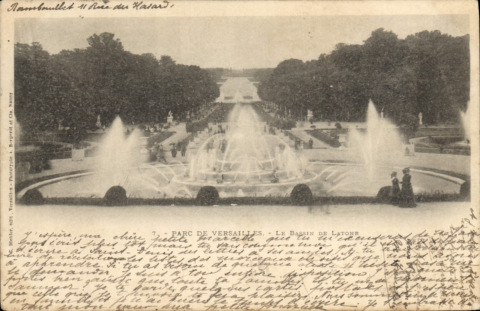 POSTAL Versalles de la VENDIMIA el parque el lavabo de Latone