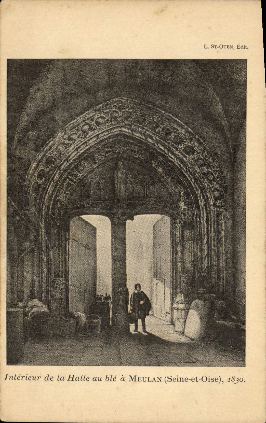 CPA Interieur de la Halle au ble a Meulan 