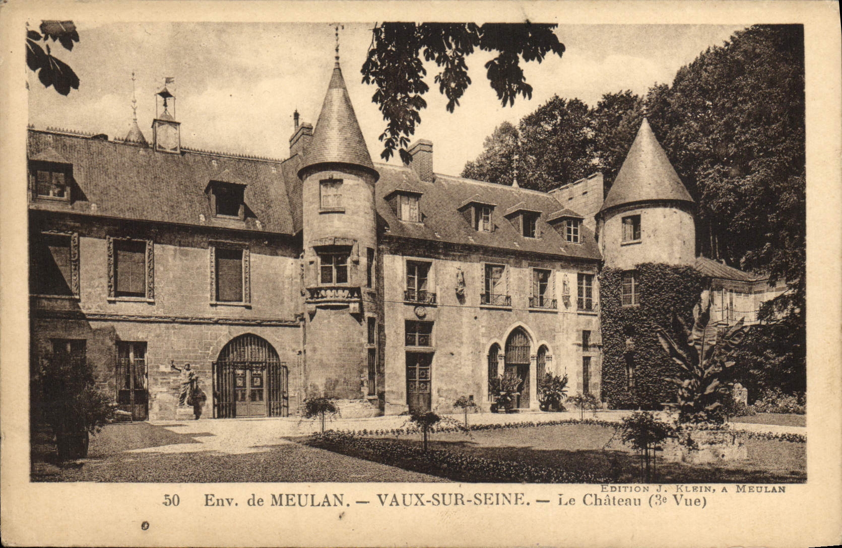 VINTAGE POSTCARD Environs of Meulan Be worth On the Seine the Castle