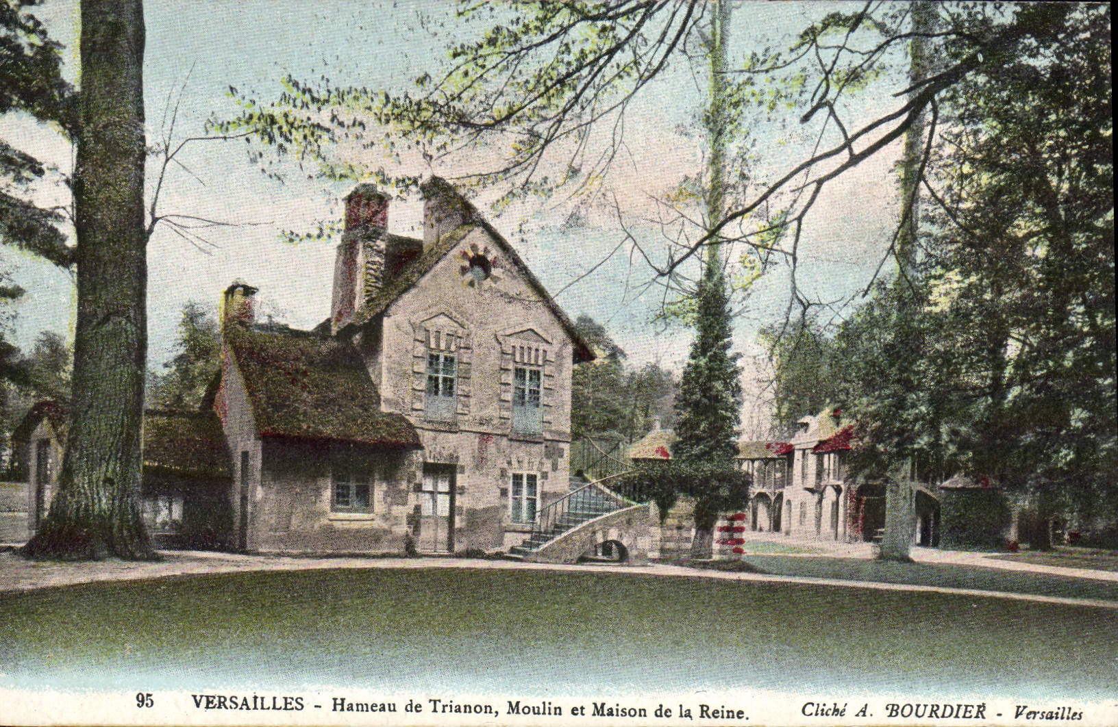 Paladar de la POSTAL de la VENDIMIA de Versalles Hamlet del molino de Trianon y de Maison de la reina