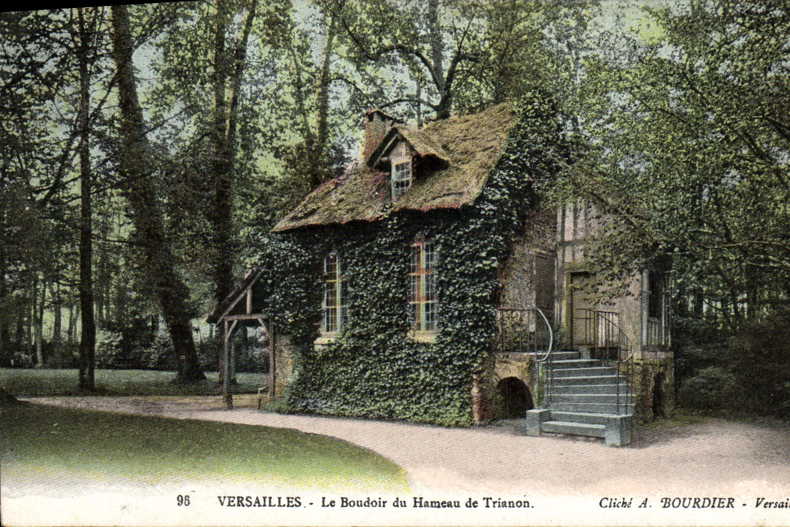 POSTAL Versalles de la VENDIMIA el gabinete de señora del Hamlet de Trianon