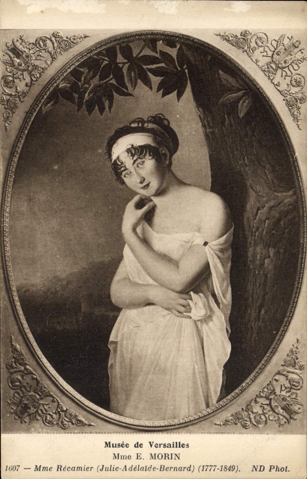 Señora E Morin señora Recamier de Versalles de la POSTAL de la VENDIMIA